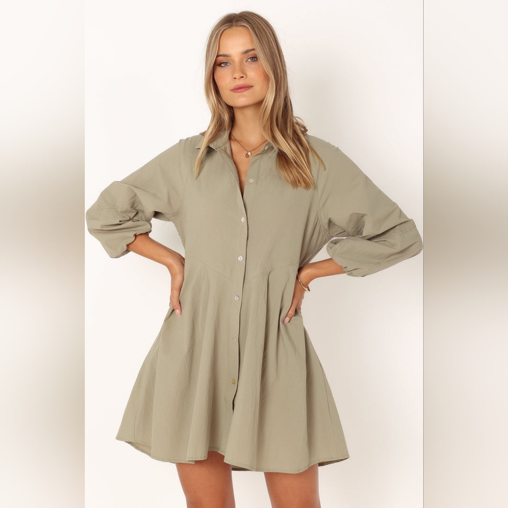 Petal & Pup Olive Long Sleeve Dress